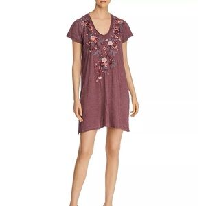 Johnny Was Kira Embroidered Jersey Tunic Dress SzS Boho Cottagecore Fairy Floral